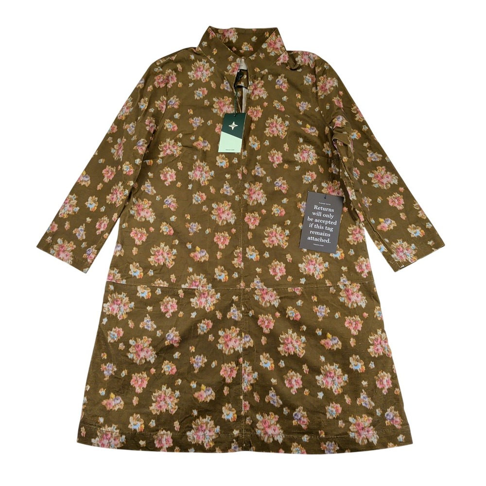 Tuckernuck Hazel Bouquet Clifton Dress Womens Floral Brown Corduroy Shift Medium